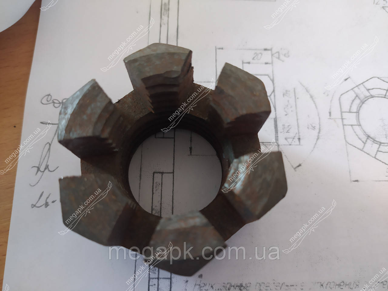 Гайка корончаста М18 неіржавка DIN935, сталь А2, А4.