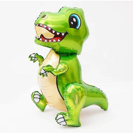 Фольгована Кулька ДИНОЗАВР  ТІРРЕКС ЗЕЛЕНИЙ 77x51 (30"), фото 1