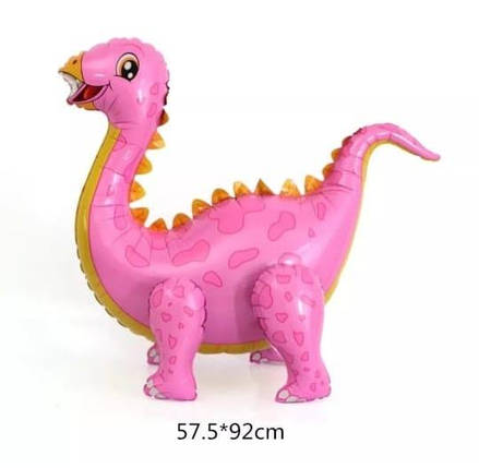 Фольгована кулька ДИНОЗАВР СТЕГОЗАВР 58х92см (36") | Рожевий, фото 1