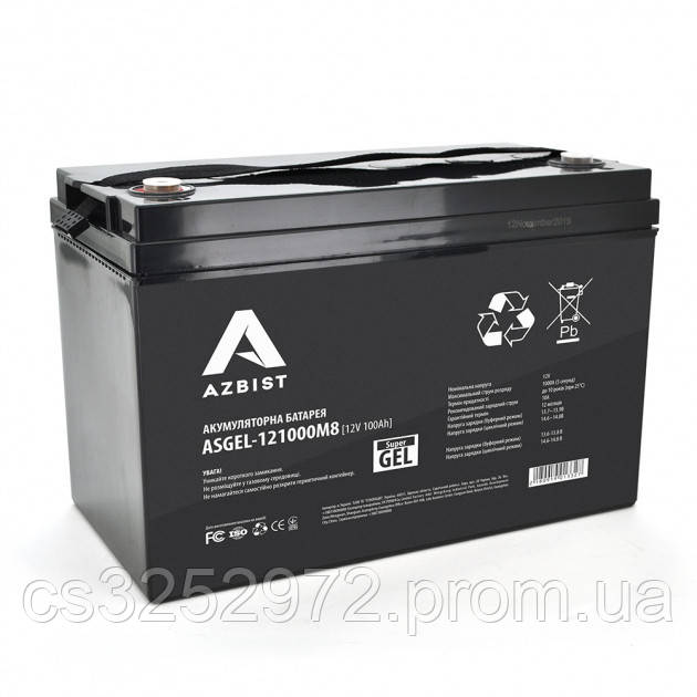 Гелева акумуляторна батарея Azbist ASGEL-12 100 0M8