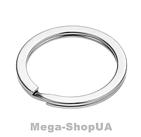 Кольцо плоское металлическое для ключей 30 мм / 1 штука Серебристое KL30-2