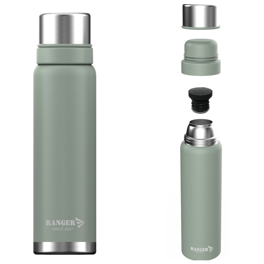 Подарунок мисливцеві, термос 0,75 л, термос з нержавійки 750 мл, термос металевий, термос для чаю 0,75 л, термос 750 мл, фото 1