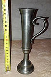 Олов'яна ваза-келих з вінтажній ручкою, тавро, Франція, фото 3