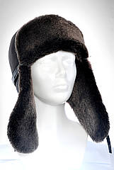 Шапка вушка з овчини та шкіри