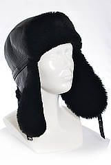 Шапка вушка з хутра овчини та шкіри натуральна