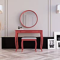 Туалетный столик с зеркалом и банкеткой "Болония Красная"