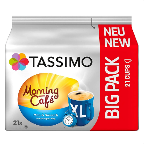 Кава в капсулах Tassimo Morning Cafe Mild & Smooth XL 21 порція (BIG PACK 21) Німеччина Тассімо