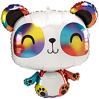 Фольгированный шарик Anagram (60х60см) Панда разноцветная