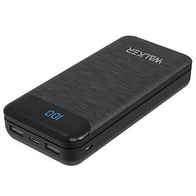 Powerbank WALKER WB-525 20000mAh +LCD 2USB/2.1 A/A 2.1 Роз'єм Type-C/micro black