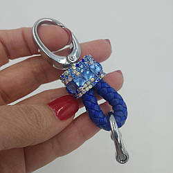 Жіночий брелок для ключів зі стразами, ремінець з карабіном Синій