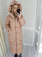 Тёплая, зимняя куртка - кокон сезон 2020/2021, арт M500, цвет персик