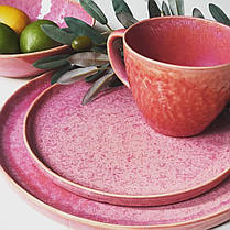 Керамічний посуд тарілка рожева професійна з розлученнями для кафе і вдома 21 см, фото 2