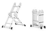 Багатофункціональна шарнірна драбина 4x2 HIGHER Лестница Стремянка трансформер Драбина універсальна ПОЛЬША, фото 3