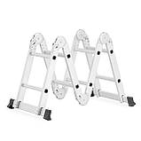 Багатофункціональна шарнірна драбина 4x2 HIGHER Лестница Стремянка трансформер Драбина універсальна ПОЛЬША, фото 8