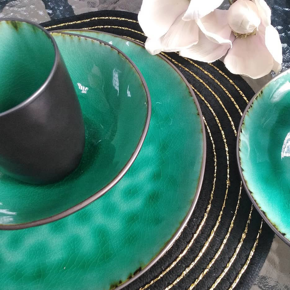Салатник зелений керамічний посуд для кафе ресторанів і вдома 17х5 см