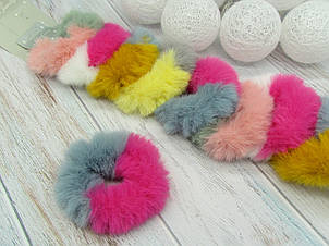 Гумки для волосся Ø9 см хутряні 24 шт/уп. у коробці