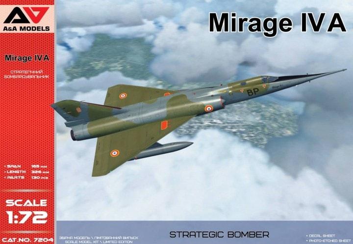 Пластикова модель 1/72 A&A Models 7204 французький стратегічний бомбардувальник Mirage IVA Strategic bomber, фото 1