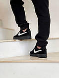 Зимові кросівки Nike Air Force чоловічі чорні хутро, фото 2