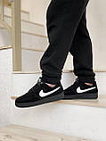 Зимові кросівки Nike Air Force чоловічі чорні хутро, фото 5