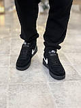 Зимові кросівки Nike Air Force чоловічі чорні хутро, фото 8