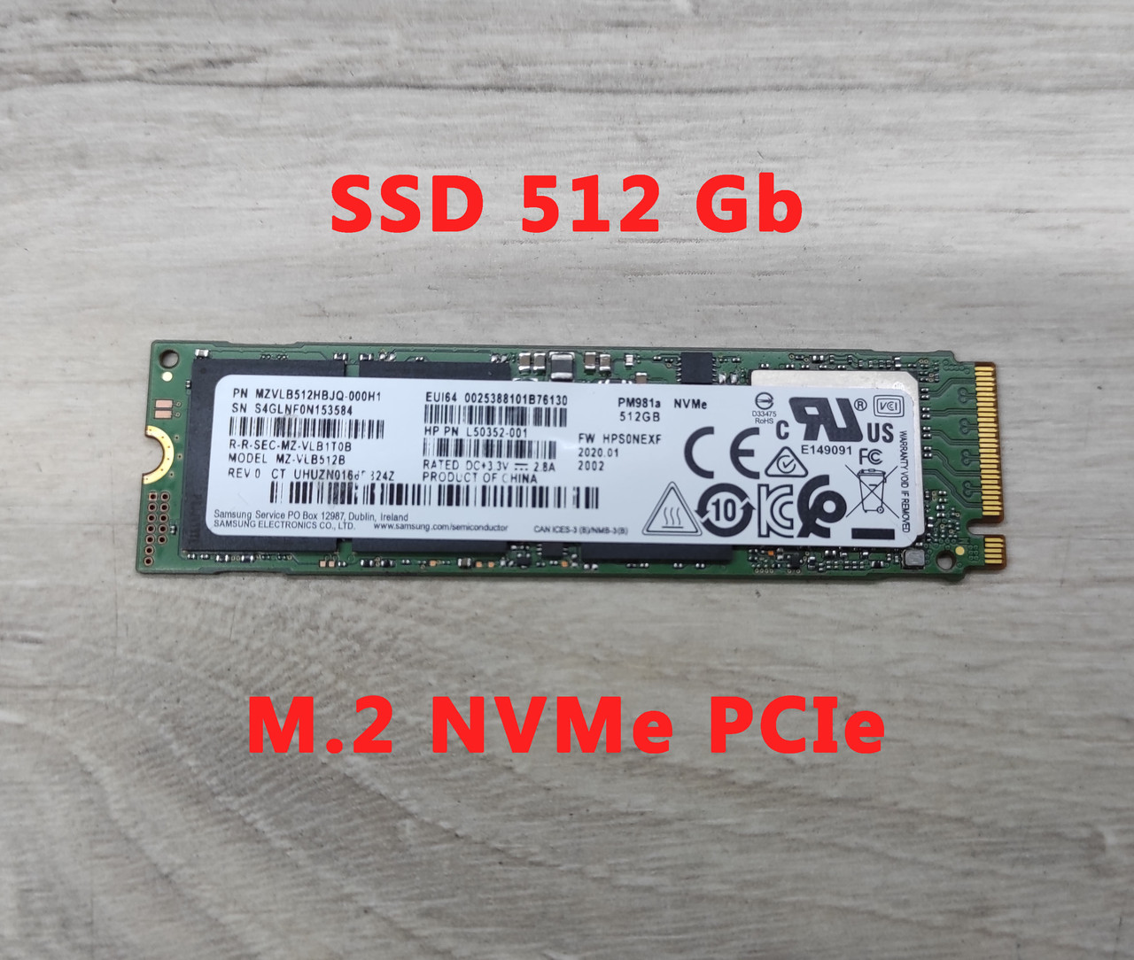 SSD SAMSUNG PM981a 512GB PCIe M. 2 NVMe 80 mm #1006