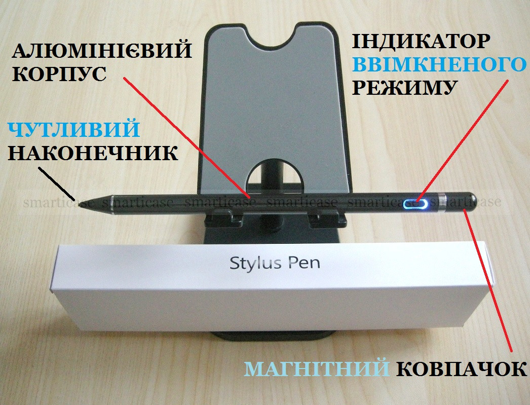 Черный стилус ручка Smart Pen для рисования и работы на планшете ( смартфоне) - фото 2 - id-p1312987631