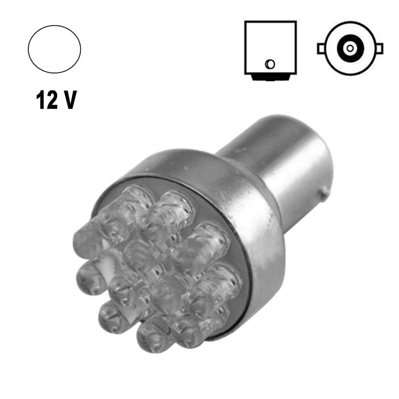 Автолампа Terra P21W/1156, цоколь BA15s, LEDx12, білий, 12V, фото 1