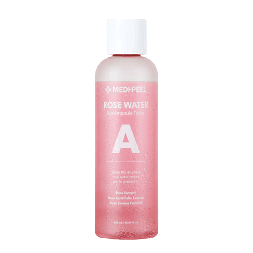 Двофазний тонер для обличчя з екстрактом троянди Medi-Peel Rose Water Bio Ampoule Toner 500 мл, фото 1