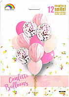 Набір куль "Агат із конфеті рожевий", 12 шт.