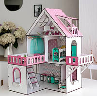 Кукольный домик МИНИ КОТТЕДЖ С БАЛКОНОМ для LOL розовый + мебель в Подарок!!!