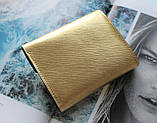 Жіночий гаманець з натуральної шкіри "Gold" золотистий, фото 6