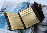Жіночий гаманець з натуральної шкіри "Gold" золотистий, фото 2