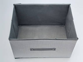 Коробка-органайзер Ш 40*Д 30*25 див. Колір сірий для зберігання одягу, взуття чи невеликих предметів, фото 3