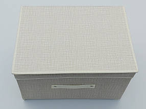 Коробка-органайзер   Ш 40*Д 30*В 25 см. Колір бежевий для зберігання одягу, взуття або невеликих предметів, фото 3