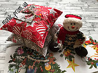Набор декоративных новогодних мини подушек 2 шт + ПОДАРОК, подушка декоративная на Новый Год