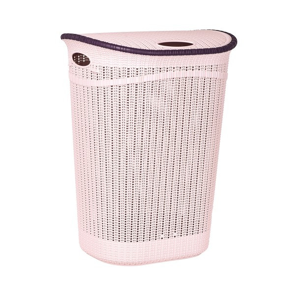 Кошик для білизни Irak Plast Knit 52 л LA-150 Рожевий