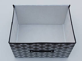 Коробка-органайзер Ш 40*Д 30*25 див. Колір білий з візерунками для зберігання одягу, взуття чи невеликих предметів, фото 3