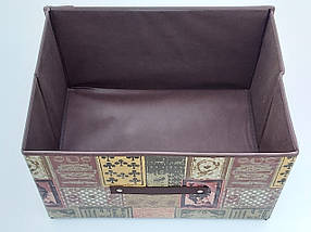 Коробка-органайзер  Ш 40*Д 30*В 25 см. Колір коричневий для зберігання одягу, взуття або невеликих предметів, фото 3