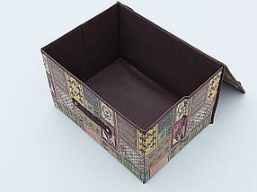 Коробка-органайзер  Ш 40*Д 30*В 25 см. Колір коричневий для зберігання одягу, взуття або невеликих предметів, фото 2