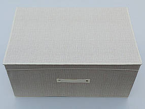 Коробка-органайзер Ш 60*Д 30*40 див. Колір бежевий для зберігання одягу, взуття чи невеликих предметів, фото 2