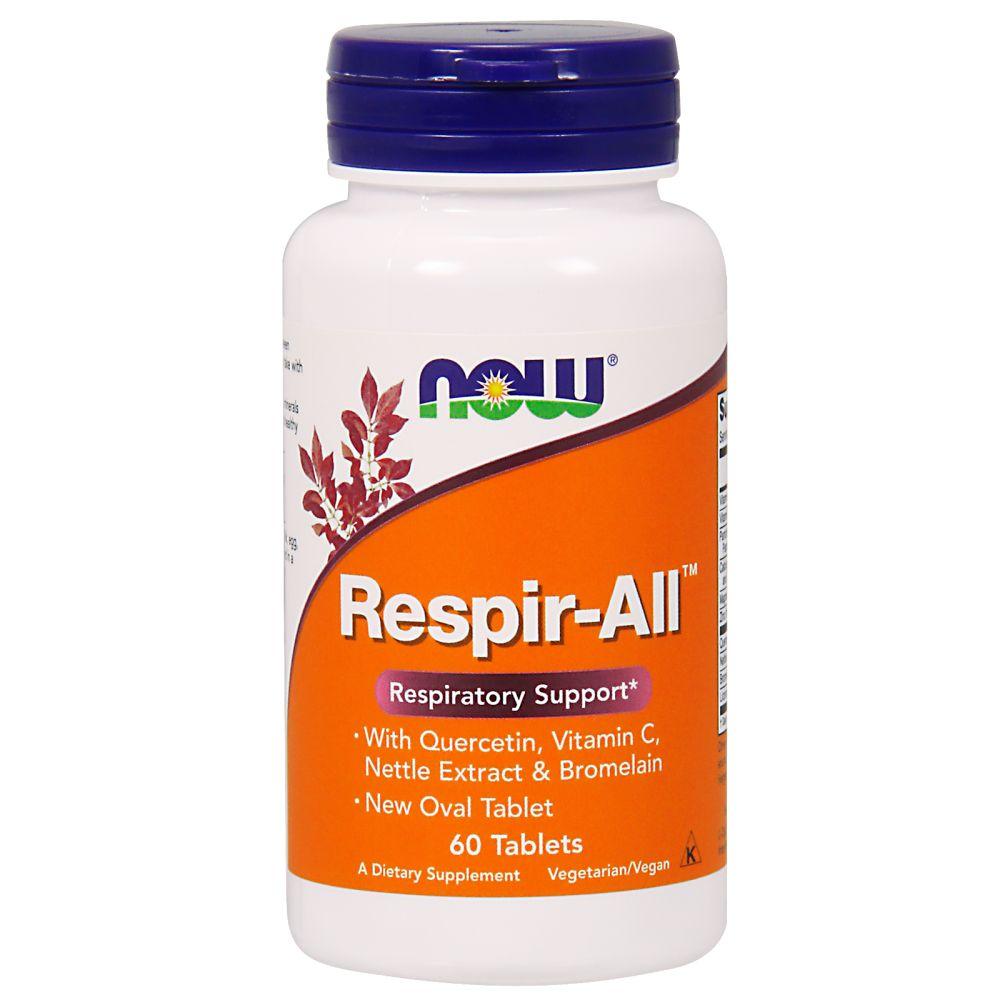 Респіраторна формула Respir-All 60 таб лікування легенів і бронхів Now Foods USA