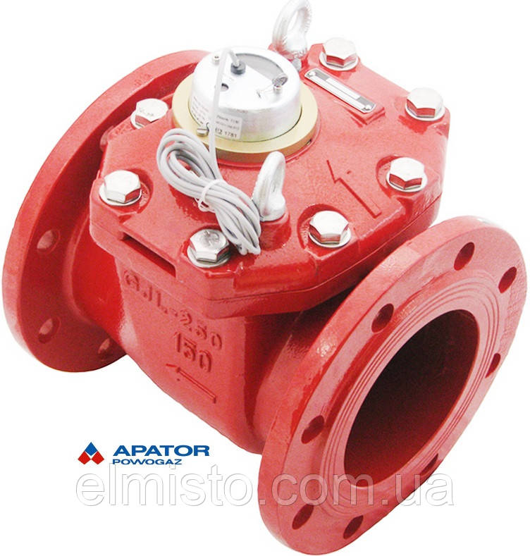 Водознімач Apator PoWoGaz MWN-130-150-NK (ГВ) з імпульсним виходом турбінний Ду-150 сухохід промисловий