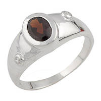 Серебряное кольцо Komilfo с натуральным рубином, вес изделия 3,12 гр (1090961) 17 размер
