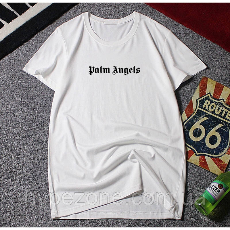 Футболка Palm Angels Base Logo белая, унисекс