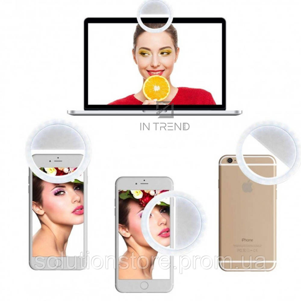 Селфи кольцо Selfie Ring Light RK12 Белое вспышка-подсветка светодиодная  лампа для телефона (ID#1313180855), цена: 189 ?, купить на Prom.ua