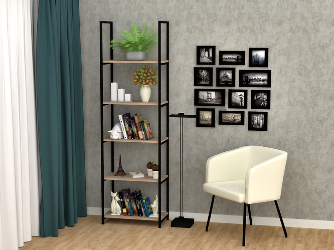 Стеллаж этажерка для книг Лофт СЛ-17. металлический полочный для дома ...