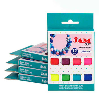 Глина полімерна Jam Clay набір 12шт по 20г Dream 5059012