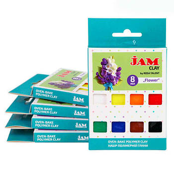 Глина полімерна Jam Clay набір 8шт по 20г Flower 5059007