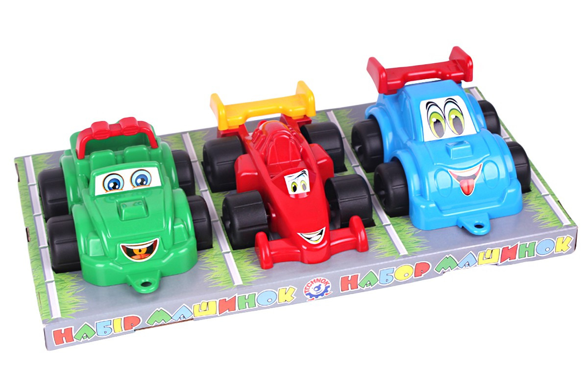 Набір машинок Максік ТехноК 0816 позашляховик болід спортивна машинка дитяча іграшка пластикова для дітей, фото 1