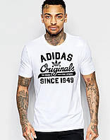 Футболка мужская Adidas Originals Спортивная футболка хлопок с принтом Адидас Ориджинал Оригиналз белая